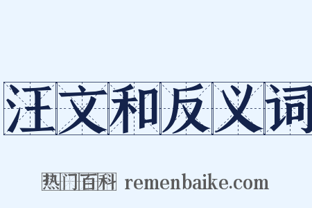 汪文和反义词是什么意思的图片